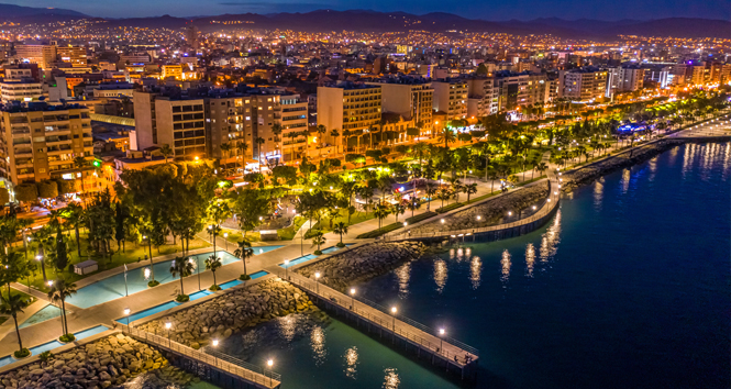 Night view of Limassol, Cyprus